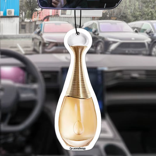 Gilt Perfume Bottle Glass Car Incense Car Perfume Perfume Lasting Stay Pendant Air Outlet Perfume Bag